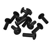 vidaXL Sleeve Nuts 12pcs Black M4x14.5mm Iron Living Room Durable Hardware Sleeve Screw Fastener Matte Black Building Materials Corrosion Resistant Supplies