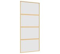 'vidaXL Sliding Barn Door in Gold - Frosted ESG Glass and Aluminium Frame - Modern and Minimalist Design - 90x205 cm
