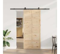 VidaXL Sliding Door 100 X 208 Cm Solid Pine Wood Natural