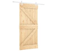 vidaXL Sliding Door 100 x 210 cm Solid Pine Wood Beige and White, Living Room, M