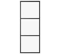 vidaXL Sliding Door, ESG Glass and Aluminium, 76x205 cm, Black - Durable and Functional, Ideal for Home or Office Use