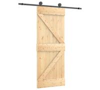 vidaXL Sliding Door 70 x 210 cm Solid Pine Wood (Untreated), Modern Living Room