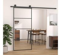 Vidaxl Sliding Door Aluminium And Esg Glass 90X205 Cm Black Aluminium Doors