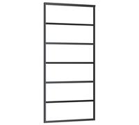 vidaXL Sliding Door, Barn Door for Home Internal Living Room, Sliding Door Panel with Assembly Kit, Sliding Gate, ESG Glass and Aluminium Black