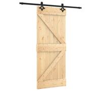 vidaXL Sliding Door, Barn Door for Home Internal Living Room, Sliding Door Panel with Hardware Set, Wooden Sliding Gate, Solid Wood Pine