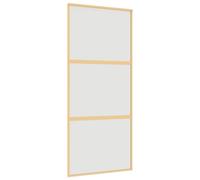 vidaXL Sliding Door, Barn Door for Home Internal, Sliding Door Panel with Assembly Kit, Sliding Gate, Gold Frosted ESG Glass and Aluminium