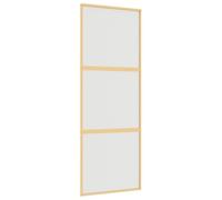 vidaXL Sliding Door, Barn Door for Home Internal, Sliding Door Panel with Assembly Kit, Sliding Gate, Gold Frosted ESG Glass and Aluminium