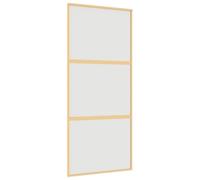 vidaXL Sliding Door Interior Barn Door Gold Frosted ESG Glass and Aluminium
