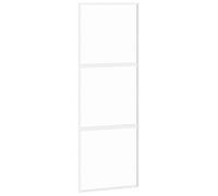 vidaXL White Sliding Door with Tempered Glass - Aluminium Frame, Sleek and Modern Design, Durable and Stable, Ideal for Office and Living Room Spaces