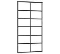 vidaXL Sliding Door Barn Door Sliding Door Panel ESG Glass and Aluminium Black