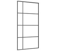 vidaXL Sliding Door Barn Door Sliding Door Panel ESG Glass and Aluminium Black