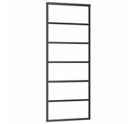 vidaXL Sliding Door Barn Door Sliding Door Panel ESG Glass and Aluminium Black