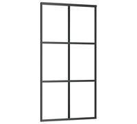 vidaXL Sliding Door ESG Glass and Aluminium 102x205 cm Black