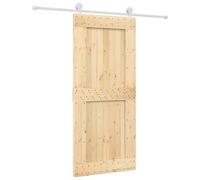 vidaXL Sliding Door Barn Door with Hardware Set Interior Door Solid Wood Pine