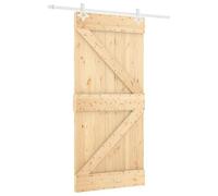 vidaXL Sliding Door Beige and White 100 x 210 cm Solid Pine Wood, Living Room, Modern Door, Sliding Partition, Functional, Interior Design, Contemporary Pine Wood Solution
