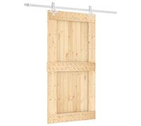 vidaXL Sliding Door Beige and White 100 x 210 cm Solid Pine Wood, Stylish Slidin