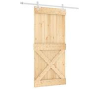 vidaXL Sliding Door Beige and White 95 x 210 cm Solid Pine Wood, Living Room, Rectangular, Modern Sliding Door, Pine, Interior Decor, Space-Saving, Home Entries, Contemporary Style
