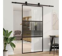 vidaXL Sliding Door Black 102.5 x 205 cm Tempered glass and Aluminium
