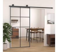 Vidaxl Sliding Door Black 102.5X205 Cm Esg Glass And Aluminium
