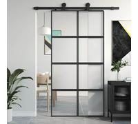Sliding Door Inner Glass Door Sliding Barn Door Aluminium and ESG Glass vidaXL