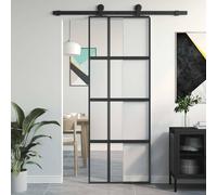 Sliding Door Inner Glass Door Sliding Barn Door Aluminium and ESG Glass vidaXL
