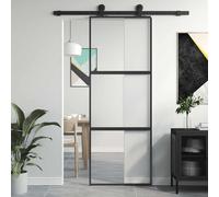 Interior Door Inner Internal Door Panel Tempered Glass and Aluminium vidaXL