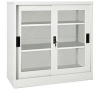 vidaXL Sliding Door Cabinet Light Grey 90x40x90 cm Steel