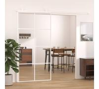 vidaXL Sliding Door ESG Glass and Aluminium 102.5x205 cm White Interior Door