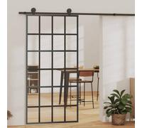 Vidaxl Sliding Door Esg Glass And Aluminium 102X205 Cm Black