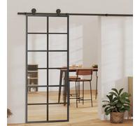 Vidaxl Sliding Door Esg Glass And Aluminium 76X205 Cm Black