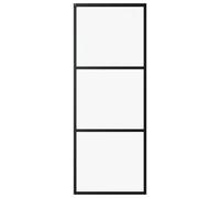 vidaXL Sliding Door, ESG Glass and Aluminium, 76x205 cm, Black - Durable and Functional, Ideal for Home or Office Use