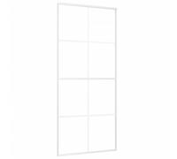 vidaXL Sliding Door ESG Glass and Aluminium 90x205 cm White Barn Interior Door