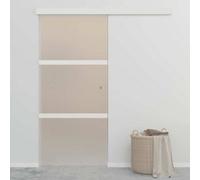 vidaXL Sliding Door ESG Glass and Aluminium 90x212 cm Silver