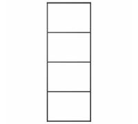 vidaXL Sliding Door - Frosted ESG Glass/Aluminium Frame, Black, 76x205 cm - Contemporary Interior Barn Door for Office/Home