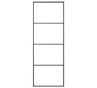 vidaXL Sliding Door - Frosted ESG Glass/Aluminium Frame, Black, 76x205 cm - Contemporary Interior Barn Door for Office/Home