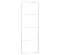vidaXL Sliding Door Frosted ESG Glass and Aluminium 76x205 cm White Barn Door