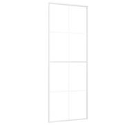 vidaXL Sliding Door Frosted ESG Glass and Aluminium 76x205 cm White Barn Door