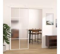 vidaXL Sliding Door Frosted ESG Glass and Aluminium 90x205 cm White