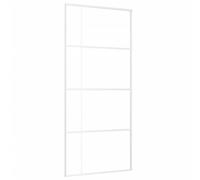 vidaXL Sliding Door Frosted ESG Glass and Aluminium 90x205 cm White Barn Door