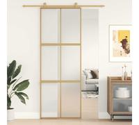 vidaXL Sliding Door Gold 76x205 cm Frosted ESG Glass and Aluminium