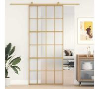 vidaXL Sliding Door Gold 90x205 cm Frosted ESG Glass and Aluminium