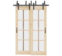 vidaXL Sliding Door Hardware Kit 152,5 cm Steel Black