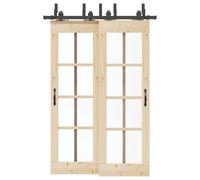 vidaXL Sliding Door Hardware Kit 152,5 cm Steel Black