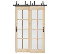 vidaXL Sliding Door Hardware Kit 152,5 cm Steel Black