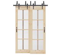 vidaXL Sliding Door Hardware Kit 152,5 cm Steel Black