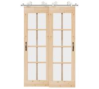 vidaXL Sliding Door Hardware Kit 183 cm Stainless Steel Silver