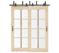 vidaXL Sliding Door Hardware Kit 183 cm Steel Black