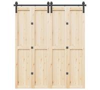 vidaXL Sliding Door Hardware Kit 183 cm Steel Black