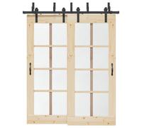 vidaXL Sliding Door Hardware Kit 183 cm Steel Black
