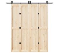 vidaXL Sliding Door Hardware Kit 200 cm Steel Black